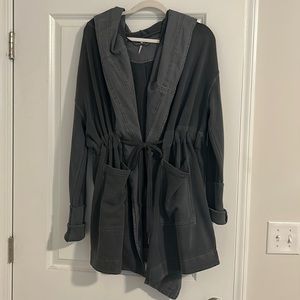 Free People Brentwood Cardi Jacket - Carbon Gray - M